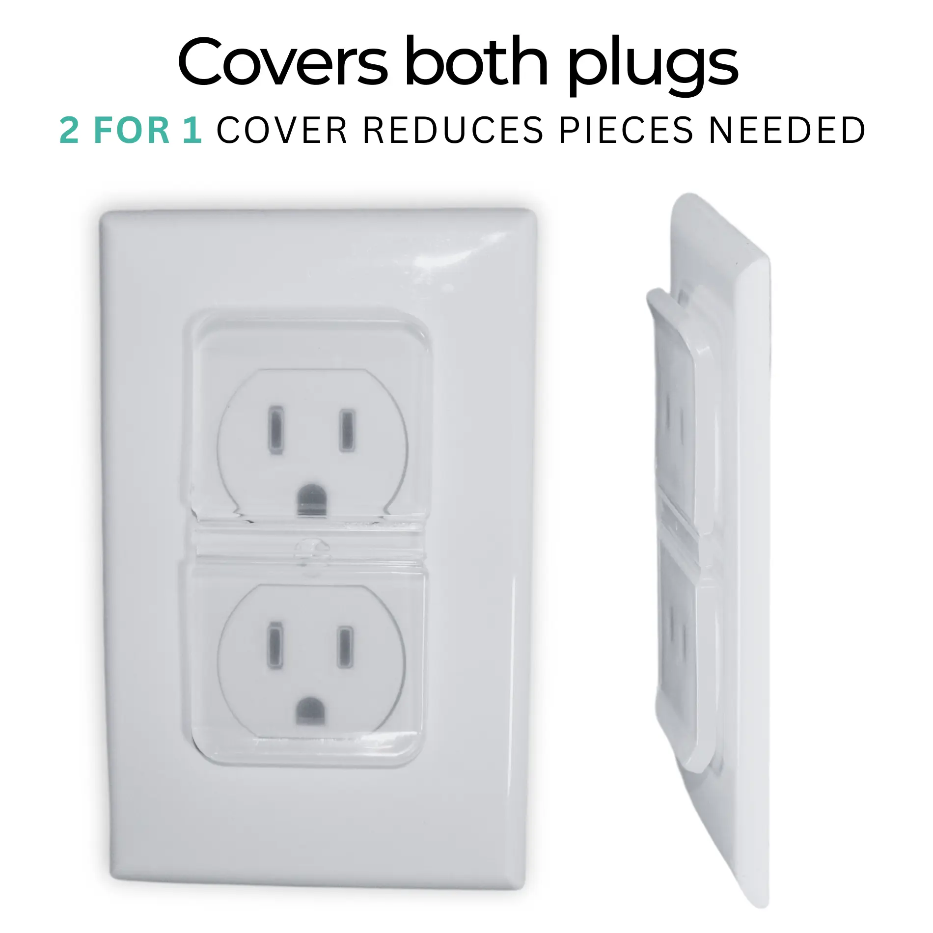 Clear Double Outlet Covers Baby Proofing (10 Pack, 20 Sockets) | Baby Proof Plug Covers for Electrical Outlets | Safe & Secure Baby Safety Products | Childproof Socket Covers Protect Toddlers & Babies