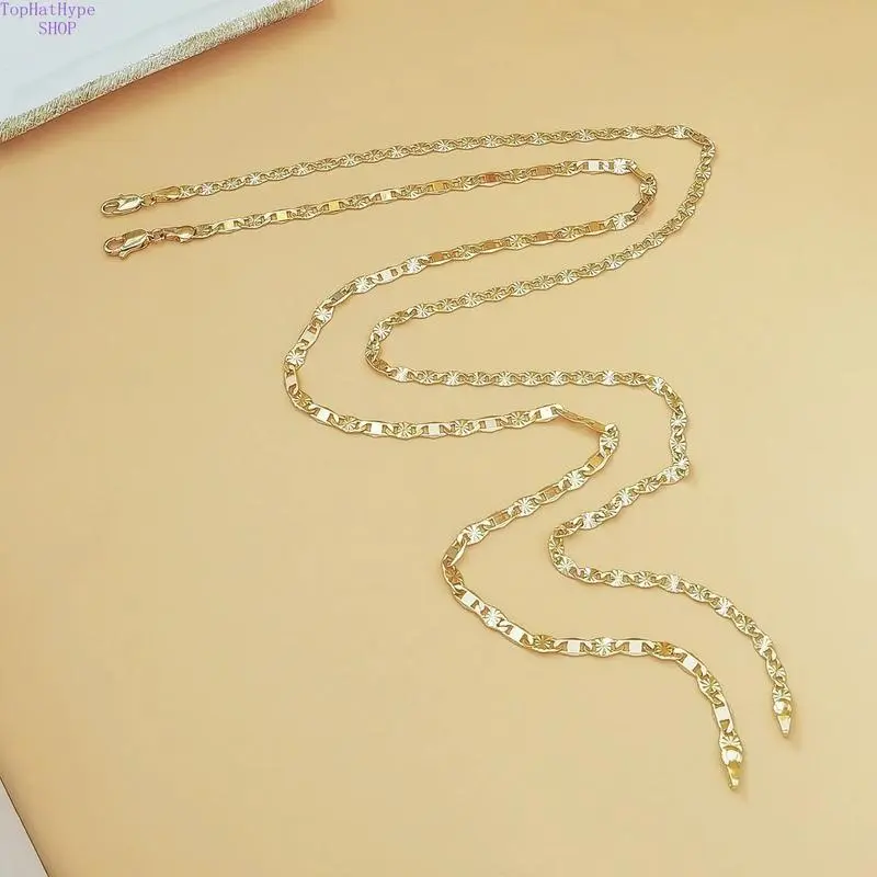 14K Gold Plated Flat Chain Necklace for Women Women,Minimalist Elegant Everyday Jewelry, Tarnish Resistant Versatile Statement Necklaces,Ideal Gift for Birthdays, Anniversaries & All Occasions,Gift for Her#summerwins