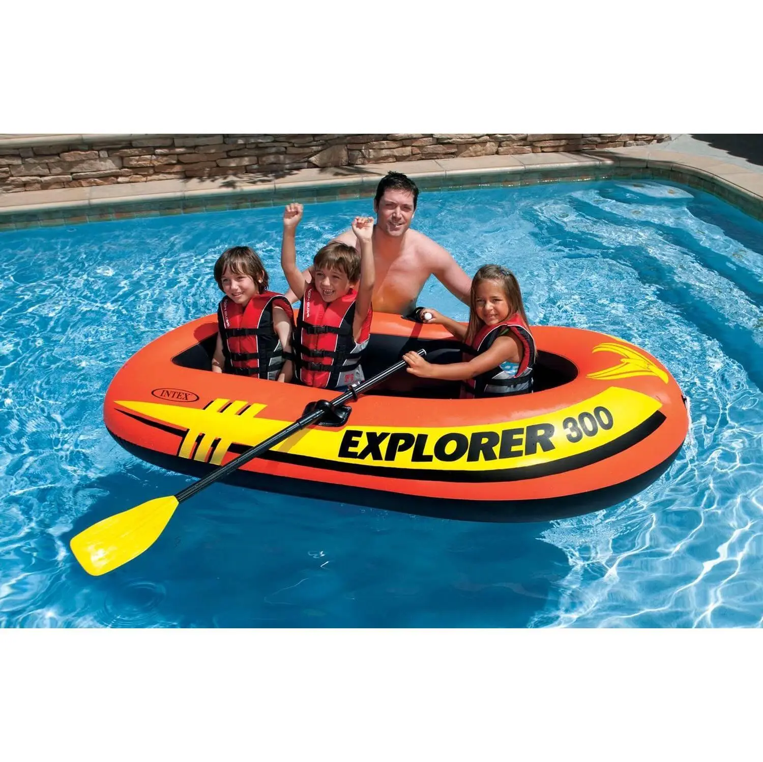Intex Explorer 300 Compact Inflatable Three Person Raft Boat | 58332EP Intex Explorer 300 Compact Inflatable Three Person Raft Boat | 58332EP