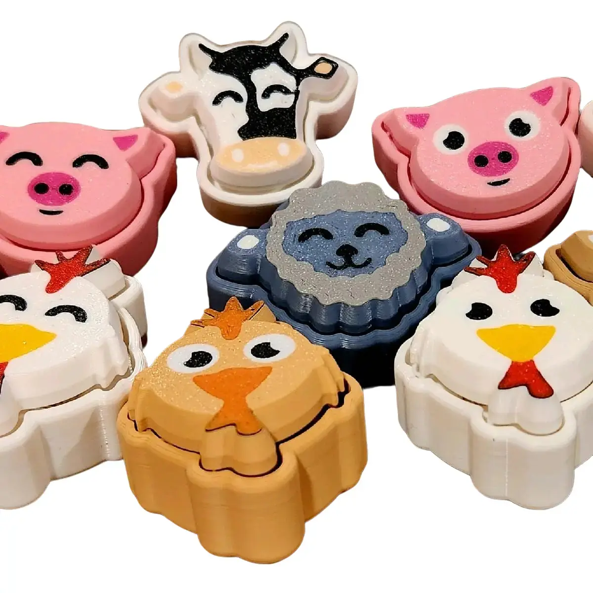 Fidget Clickers Farm Animals 3d Printed Fun Fidget Clickers Farm Animals 3d Printed Fun