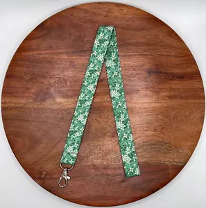 Green Floral Lanyard