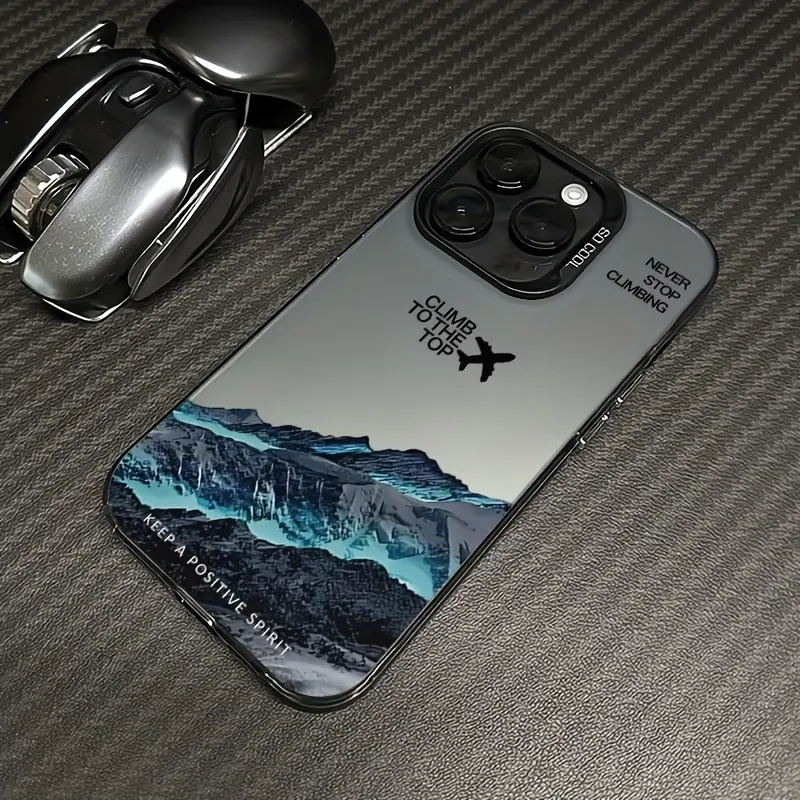 Creative Mountains Pattern Shockproof Phone Case - Polycarbonate & Silicone Cover with Drop Protection, Compatible with iPhone 17 Pro Max, Air 16, 15, 14 Pro Max, 13, 12, 11, XR, XS Plus E, Accessories, Iphone11promax, Silicone+Pc