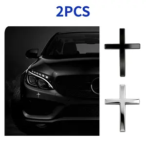 2PCS Universal Durable Christian Cross Sticker - 3D Emblem Badge for Car Exterior, Motorcycle & SUV, Easy Application Decorative Gift & Accessory Christmas Gift