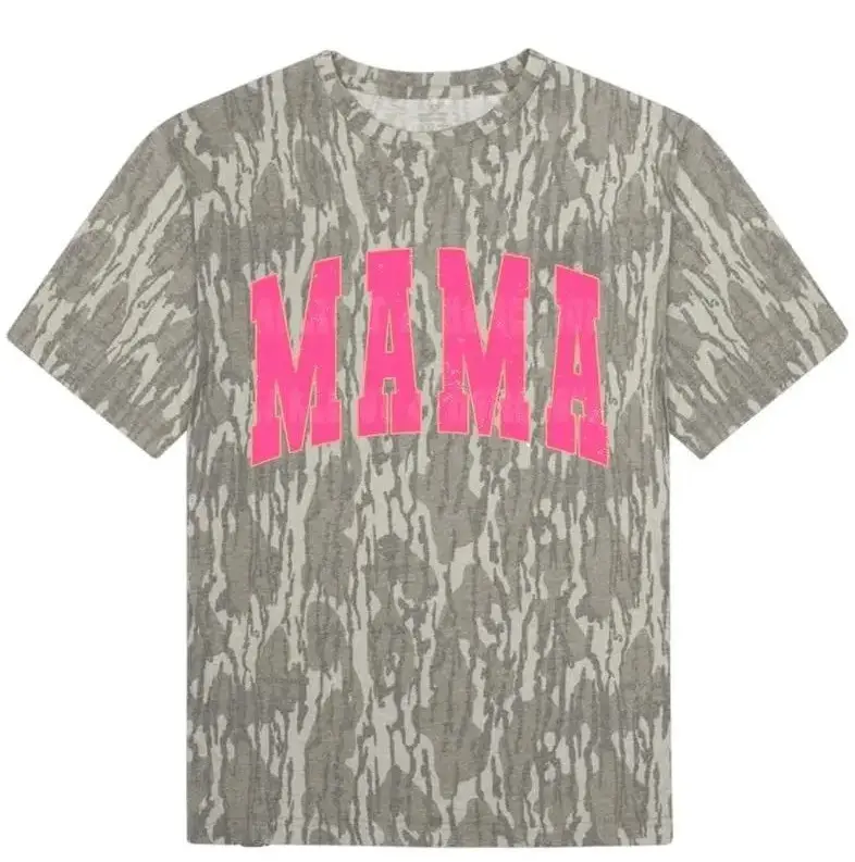 Mama Mossy Oak Wash Out Turkey Track Tee Bottomland Camo Tee, Deer Hunting Shirt Design, Outdoors Hunting Sublimation, Halloween T Shirt 3D Camo