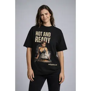 Essential Cotton T-Shirt - Hot & Ready - Black Dress Pinup
