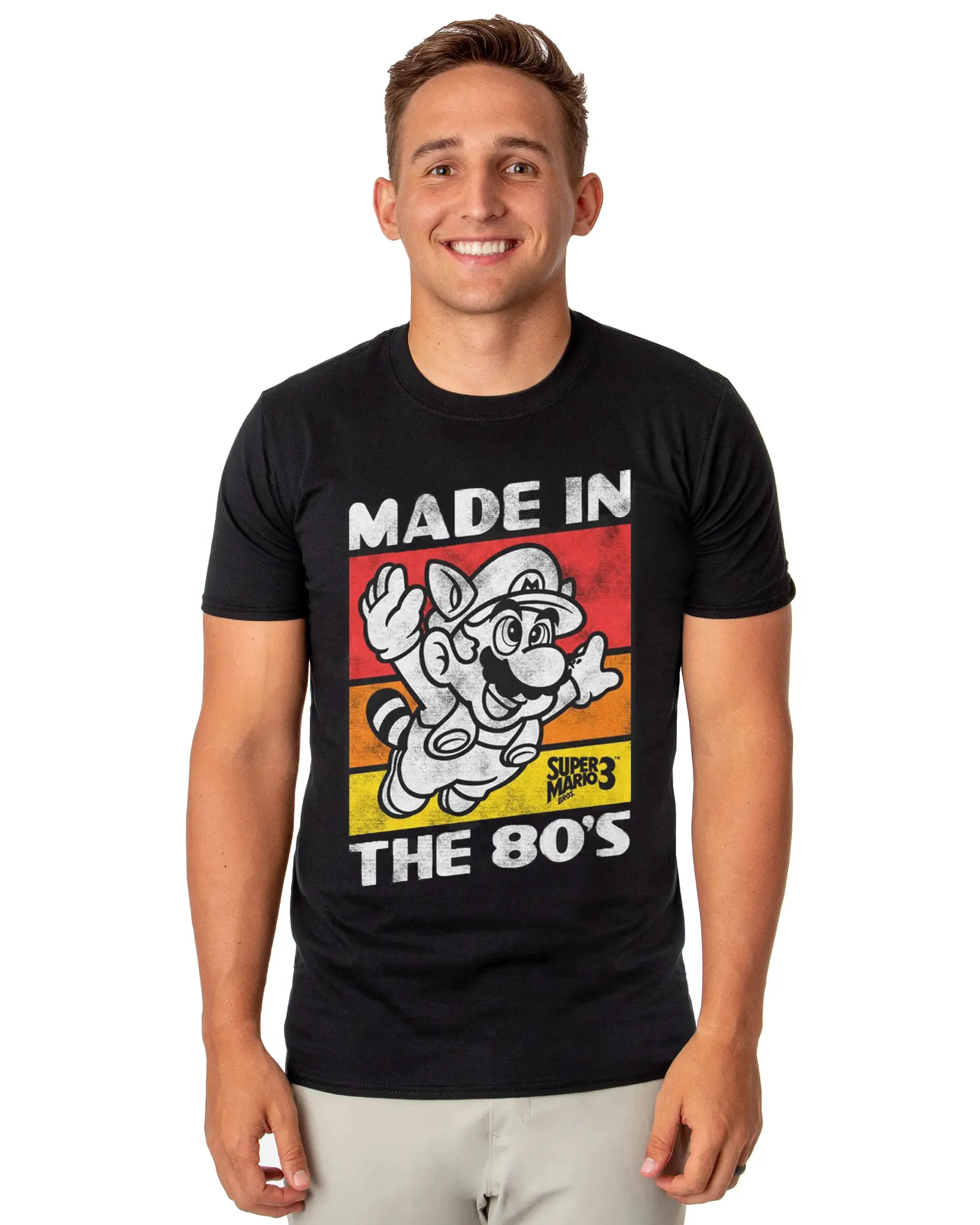 Super Mario Bros 3 Shirt Men's Mad In the 80s Short Sleeve Graphic Tee