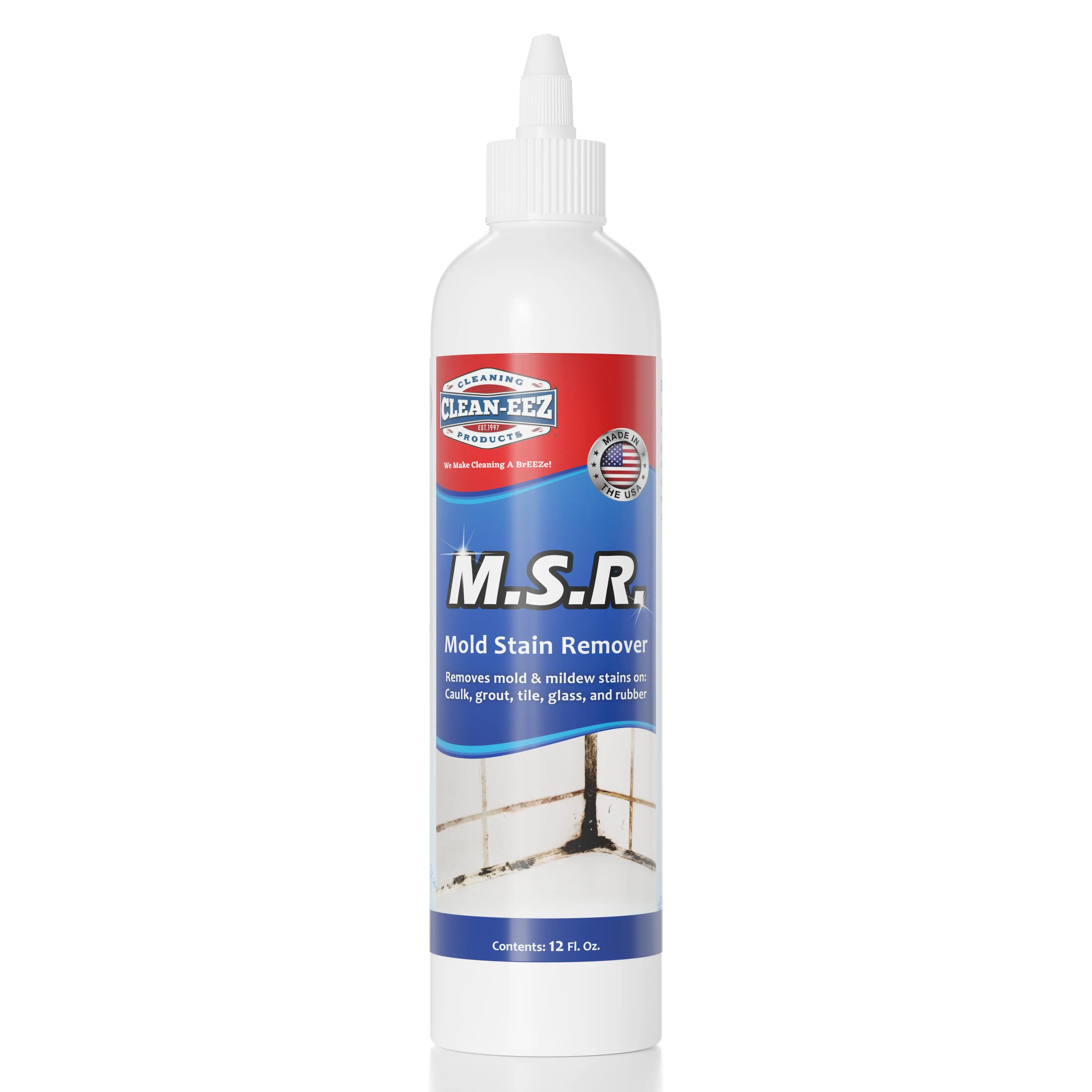Mold & Mildew Stain Remover for Caulk, Grout & Showers, No-Scrub Gel Formula | Clean-eez