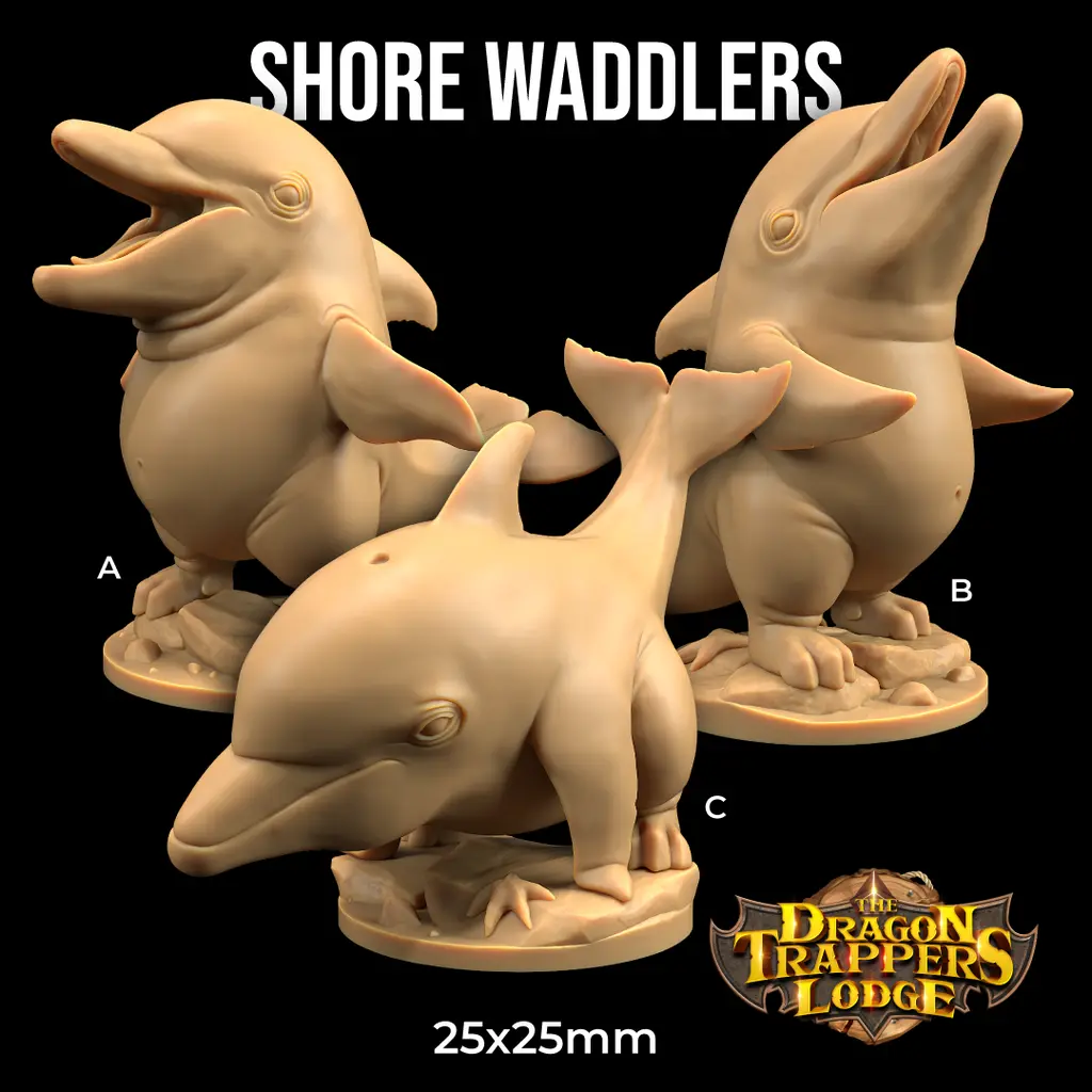 Shore Waddler Walking Dolphin Beach | The Dragon Trappers Lodge | 32mm Scale | Miniature RPG Tabletop Mini Resin DnD Dungeons and Dragons (Copy) (Copy)