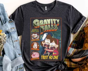 Vintage Gravity Falls Trust No One Shirt, Scared Dipper & Mabel Gravity Falls Unisex Shirt, Gravity Falls Tee