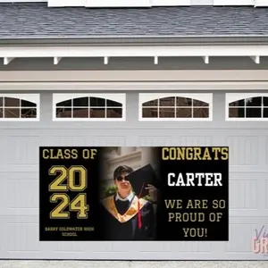 Personalized Graduation Banner with photo| Graduation Decorations| Class of 2024| Outdoor Graduation Decorations