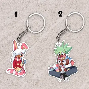 Dandy's world keychain: Ginger and Fruitcake, gingerdandysworld, sproutdandysworld, cosmodandysworld