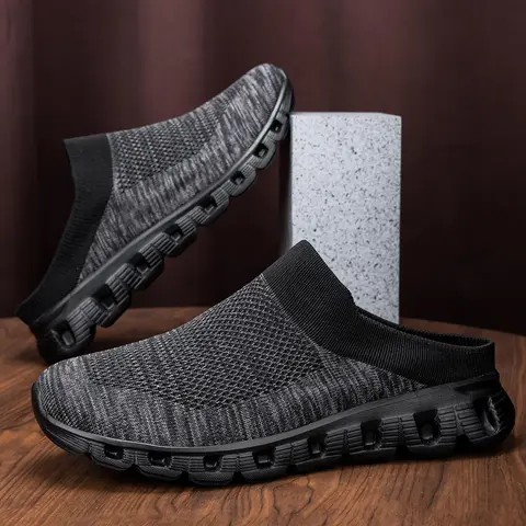 Men's Casual Breathable Slip-on Mules Round Toe Clogs, Lightweight Comfortable Running Shoes, Outdoor Sports Shoes for Men