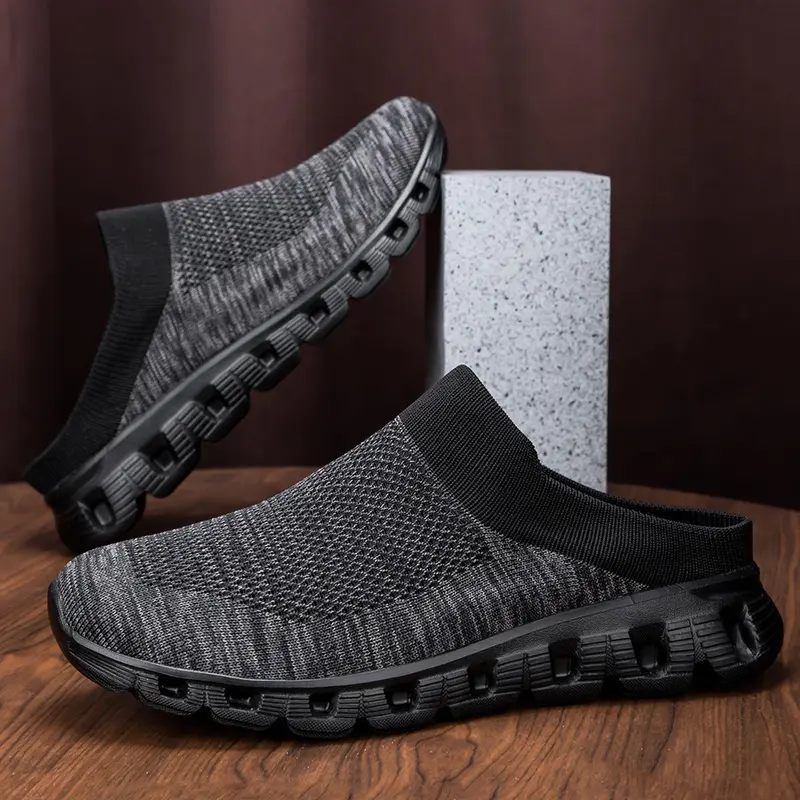 Men's Casual Breathable Slip-on Mules Round Toe Clogs, Lightweight Comfortable Running Shoes, Outdoor Sports Shoes for Men