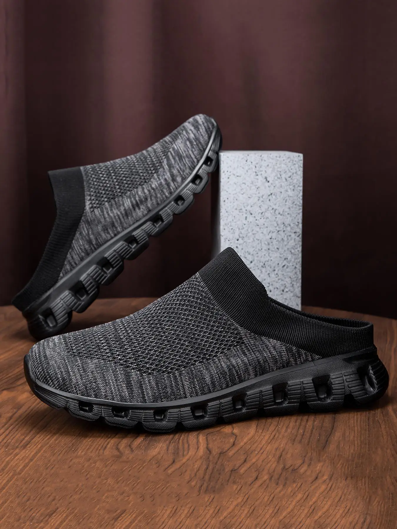 Men's Casual Breathable Slip-on Mules, Lightweight Comfortable Running Shoes, Outdoor Sports Shoes for Men