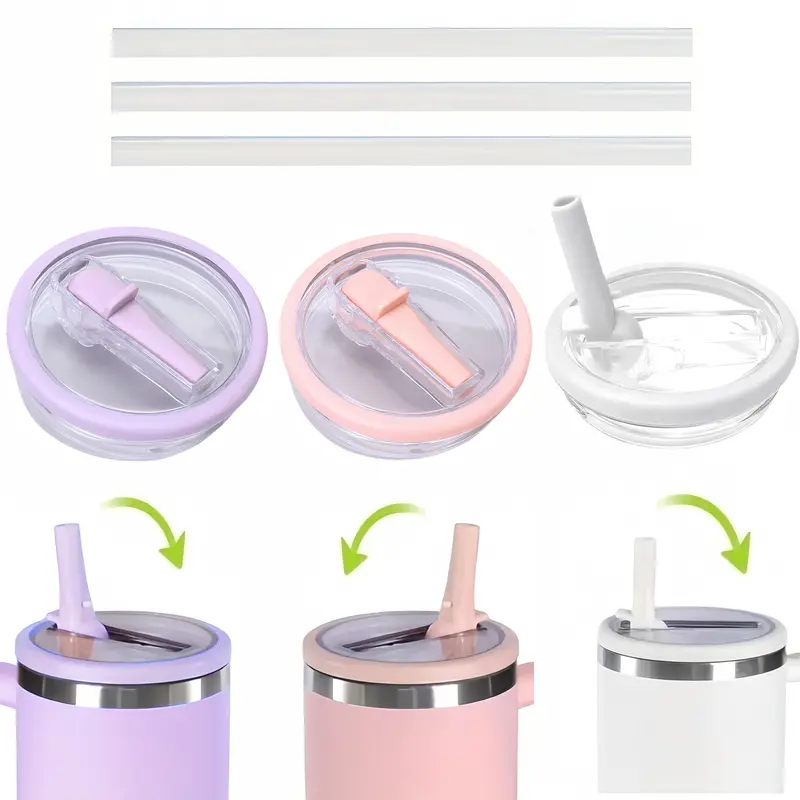1/2 Pack 40oz Tumbler Lids White Drink Protector Reusable Spill-Proof Lids for Stanley Cups 10*10*2cm Drinkware