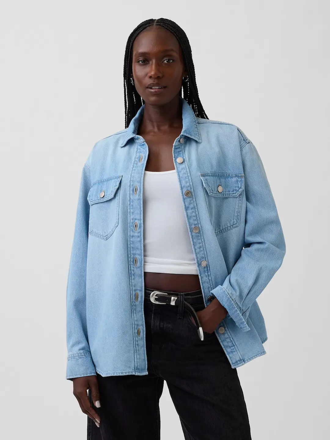 Gap Women's Denim Western Shirt Jacket Gap Women's Denim Western Shirt Jacket