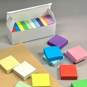 600 multi-color square sticky notes, self-adhesive notes, used for quick messages and reminders, all sizes, suitable for office, school and home use, very suitable for returning to school, Office Supplies