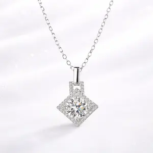 Rhombus Shaped Moissanite Necklace S925 1.0 CT - Round Cut - Lore Jewelry