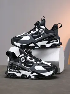 Unisex Kids Sports Shoes, Athletic Shoes, PU Leather Upper, Breathable Lining, Eva Cushioning Sole, Suitable for Training Running Casual Wear