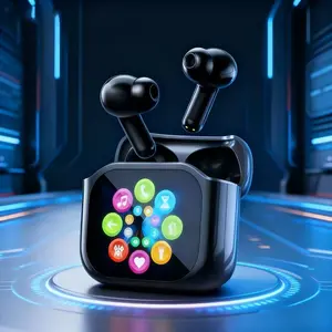 Wireless -compatible Headset with Touch Screen Charging Case, Low Bass Clear Calls Noise Cancelling, In-Ear Earphones for iPhone Android Sports, Multifunctional Earbuds