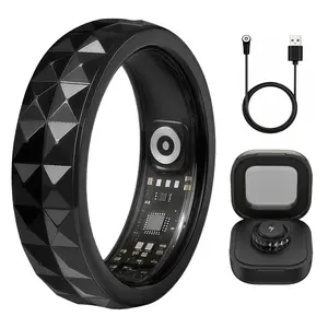 Slim & lightweight smart ring with 24H heart rate, sleep and blood oxygen tracking. IP68 waterproof, long battery life. Stylish daily wear design, perfect for fitness lovers and daily health management, fits all finger sizes.