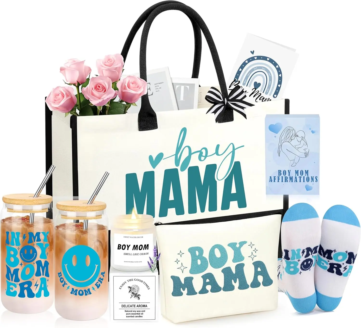 Mother Day Gift Set of 7 New Boy Mom Gifts, First 1st Mothers Day Birthday Gifts for New Mom