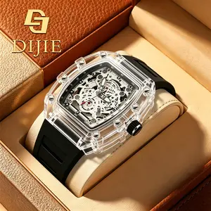 New Richard series men's and women's non-automatic quartz hollow transparent case trendy and simple luminous student couple watch
