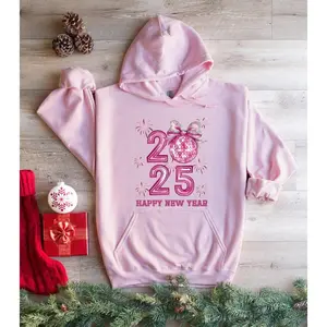 Happy New Year 2025 Hoodie, New Year Disco Ball Hoodie, Coquette Disco Ball Hoodie,New Year Gift,Welcome 2025 Hoodie,New Year Eve Hoodie