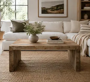 Mango Wood Coffee Table – Rustic Solid Wood Artisan Coffee Table