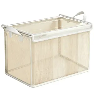 Clear Foldable Storage Box with Removable Frame – Collapsible Clothes Organizer for Closet, Wardrobe & Home