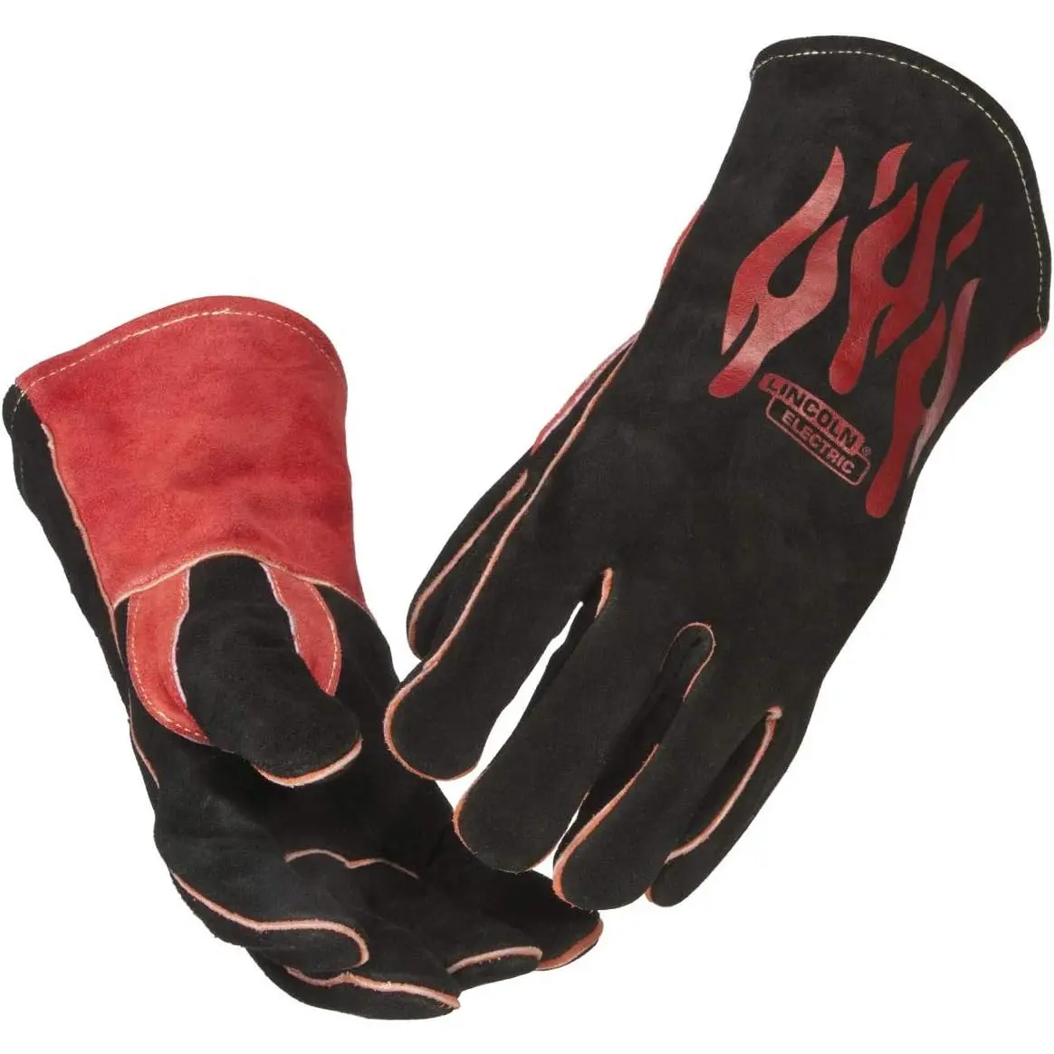 Electric Traditional MIG/Stick Welding Gloves |   14" Lined Leather |   Kevlar Stitching |   K2979-ALL, Black, Red