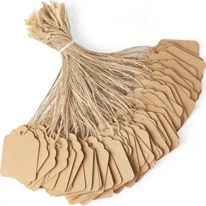 500pcs Kraft Gift Tags with Jute Rope/ White Hang Tag , 1.8X1.4IN/ 4.5X3.5CM 1.8X1.4IN/ 4.5X3.5CM Blank Merchandise Price Hanging Tags, Bulk Brown Tags for Wedding, Birthday, Holiday, Party Favors, Arts and Crafts Packaging, DIY Gift Decoration Tags
