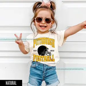 [Sale Up To 50%] Pittsburgh Football Vintage Men, Women and Youth T-Shirt, Vintage Unisex Pittsburgh Kids, Gift for Football Fan, Oversized Pittsburgh Toddle, Trendy USA Cotton Fabric
