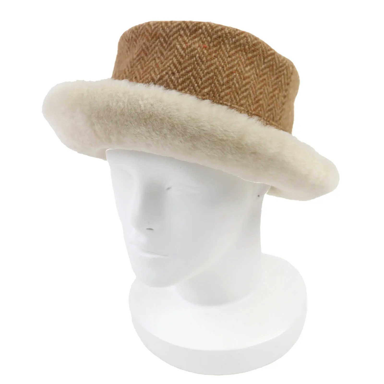 Pre-owned HERMÈS Wool Small Leather Goods Hat 57