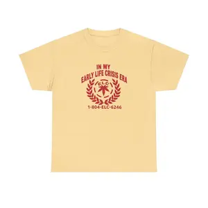 Women's #Nettspend Early Life Crisis ELC Era Album Tour Merch Hip Hop Concert T-shirt - Unisex Tweed Print Short-Sleeve Lightweight Soft Streetwear, 90s Music Rapper Outfits, Vintage Crewneck Hoodie