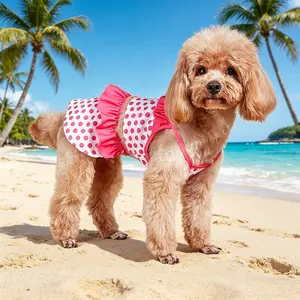 Pet Polka Dot Halter Swimwear Costume for Cats and Dogs, Husky Clothes, Summer Wear, Comfortable and Stylish, Perfect for Outdoor Fun