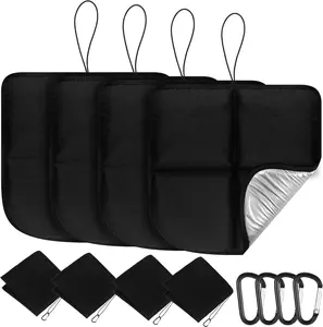 4 Pack Sitting Pad, Foldable Stadium Seating Cushion for Backpacking Bleacher Cushion with Hook Waterproof Folding Lightweight Pad for Camping Hiking Stadium Outdoor