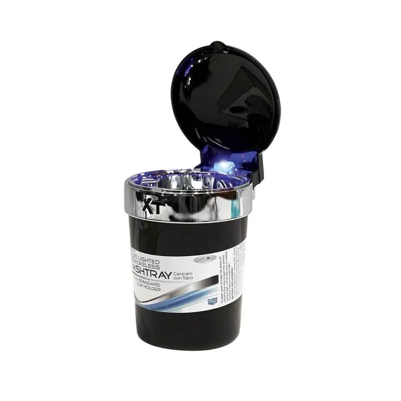 Smokeless LED Lighted Ashtray with Blue LED Light for Enhanced Visibility and Safety