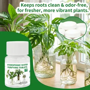 Hydroponic Plant Water Purification Tablets, 1 Bottle 100 Pieces, Clear Water, Remove Odors, Suitable for Indoor Hydroponics and Vases, Cleaner