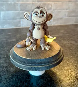 Flexi Monkey with Banana Articulated 3D Printed Figurines