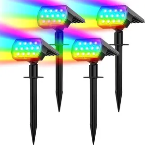 Solar Spot Lights Outdoor Color Changing,[7 Modes/4 Pack] Christmas IP65  Landscape Spotlights,  Solar   Light for Patio Gate Walkway Pool Garden Yard Driveway