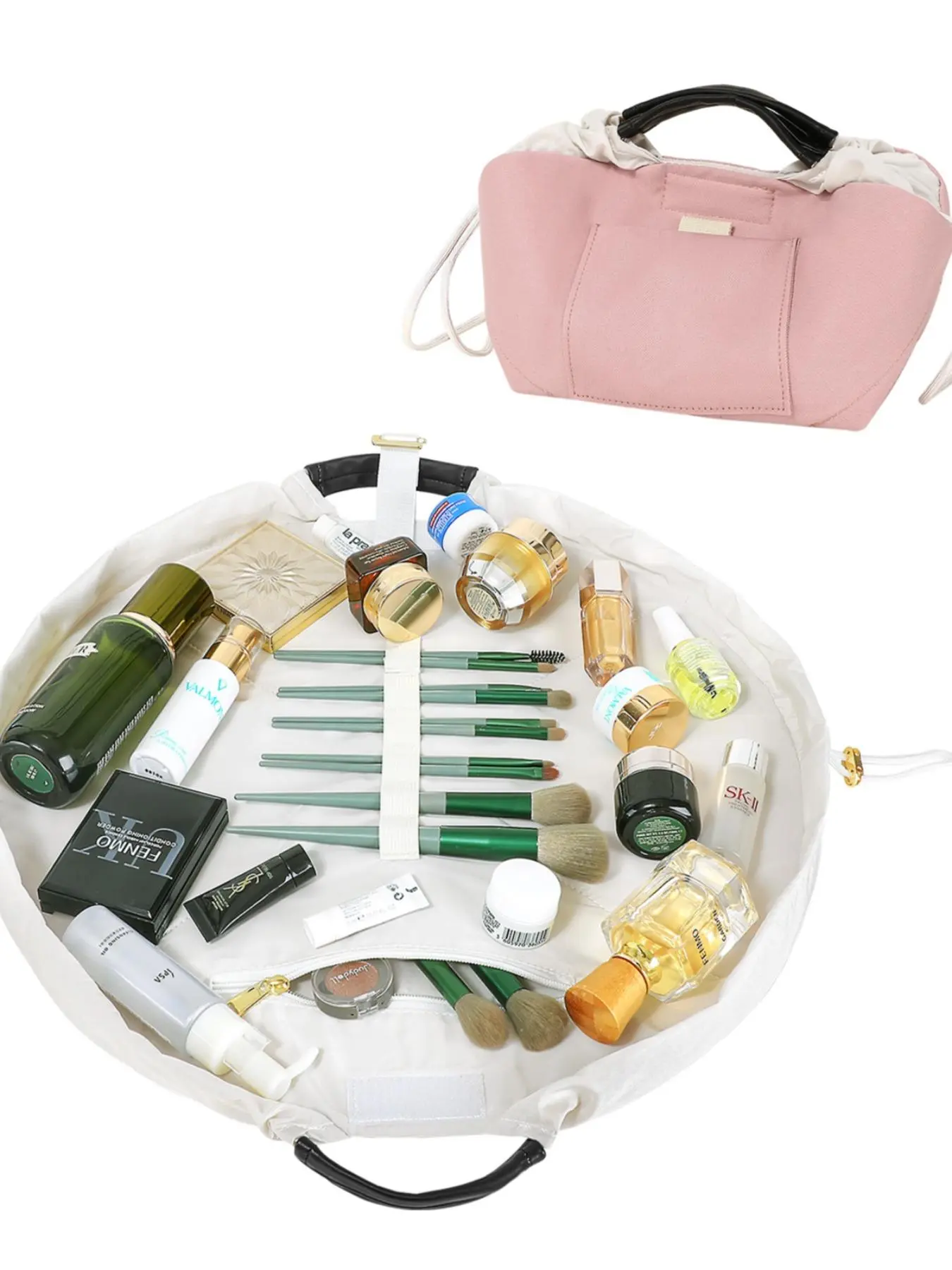 Portable Makeup Bag, Makeup Storage Bag, Makeup Organizer Pouch, Versatile Storage Bag for Travel, Dormitory, Daily Use, Makeup Brushes Organizer, Cosmetic Organizer Pouch