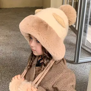 1 Winter Thickened Warm Girls' Cartoon Cute Casual Fashion Big Earmuff Hat for Outdoor Play, Walking, Travel & Cycling - Suitable 6, Winter Hat