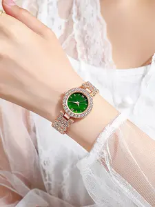 New Arrival Women's Bracelet Watch, Diamond-Embedded Face, Unique Personality, High-End Fashion, Quartz Watch for Ladies
