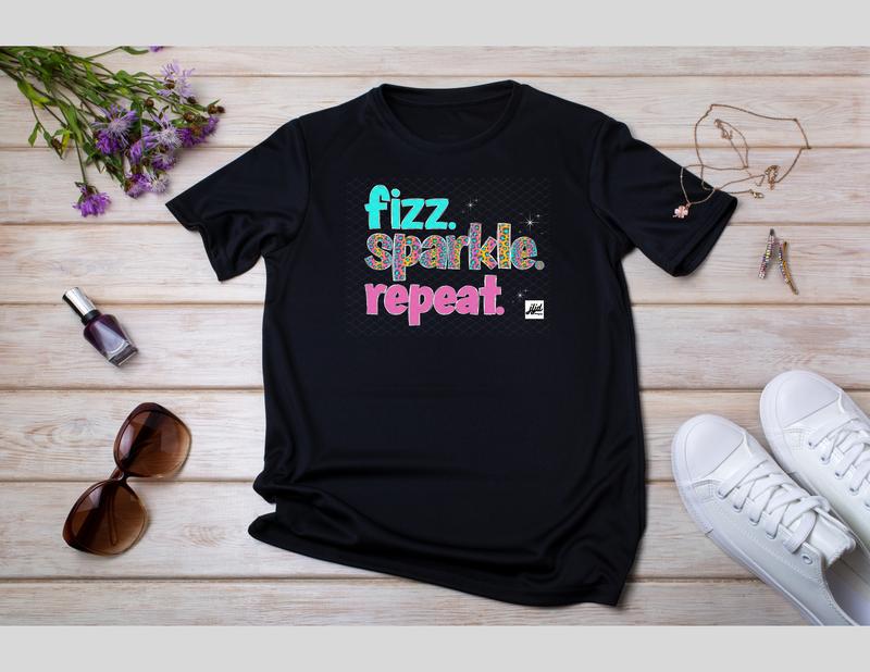 Fizz Sparkle Repeat | Bomb Party Fizz | unisex graphic tee t-shirt SoftStyle Ring Spun Cotton | BP jewelry rep apparel