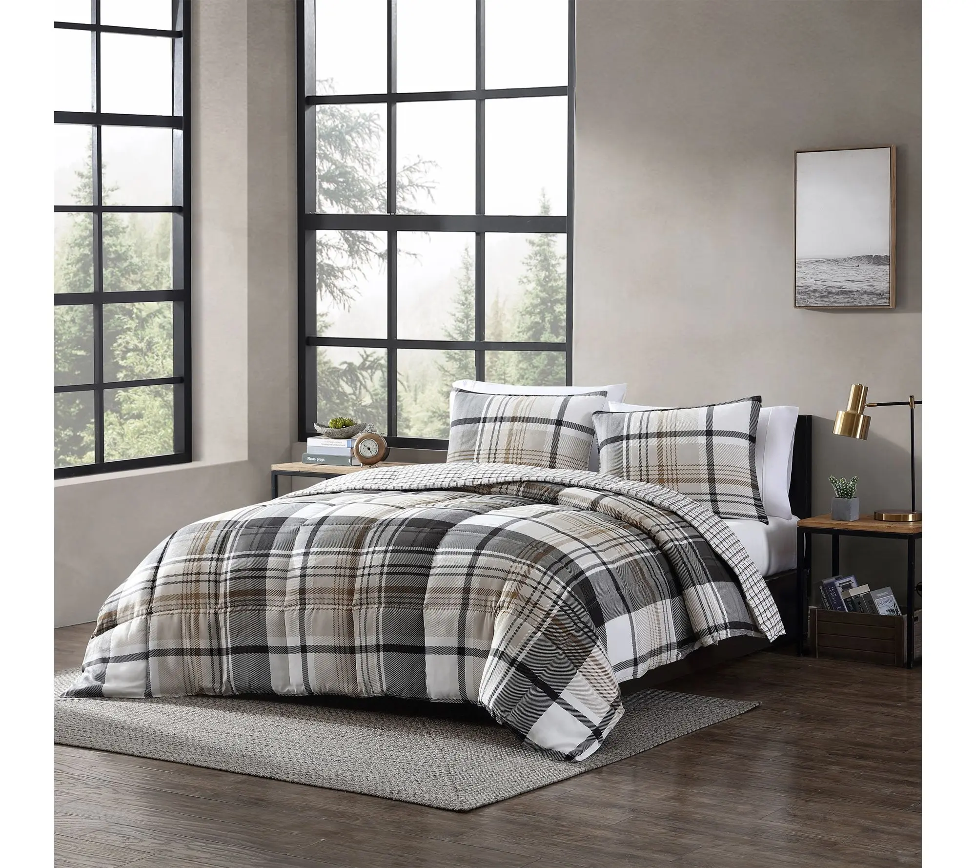 Eddie Bauer Normandy Plaid Beige Full/Queen Comforter Set