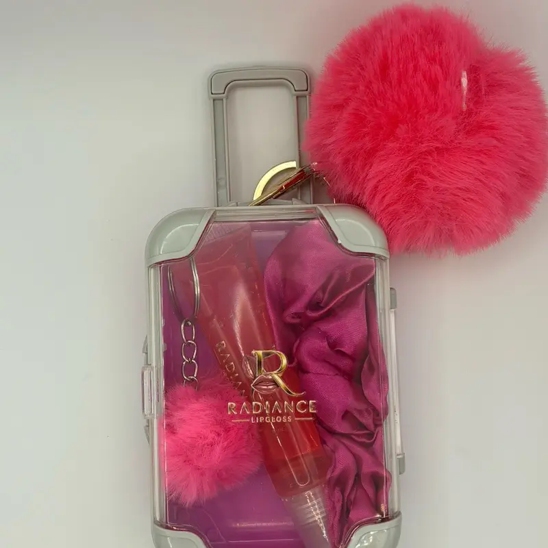 Radiance Getaway Collection Bubble Gum Lipgloss Mini Suitcase Bundle Cosmetic Glossy Lip Care