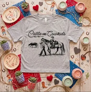 Cattle & Cowkids Shirt for Adults & Kids, Western Cowgirl Rodeo Unisex Shirt, Western Outfit Ideas For Women, Cowboy Rodeo Style, Boho Design, Western Wear, Cowboy Style, High Times tee, Vintage Graphic Tees, summer clothing