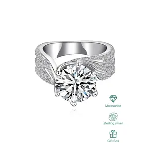 Luxury diamond ring wedding proposal birthday present elegant women's jewelry spread engagement ring