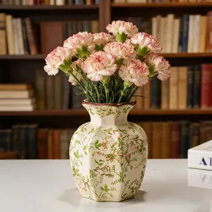High-End New Chinese Style Blue and White Porcelain Ceramic Vase.Decorate Flowers in the Living Room, Entrance, Decorate with Fresh Flowers.Water Cultivation, Home Decoration.
